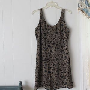 AnnTaylor Petites Fully Lined Fitted Tailored Abstract Floral Sleeveless Dress